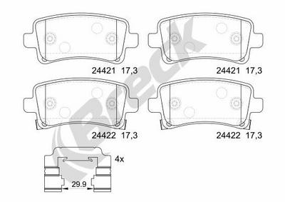 Saab 9-5 2.0 TTiD Rear Brake Pads - thumbnail image 2