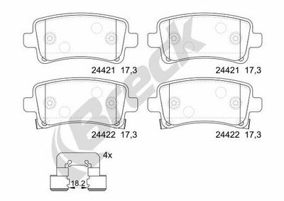 Saab 9-5 2.0 TTiD Rear Brake Pads - thumbnail image 2