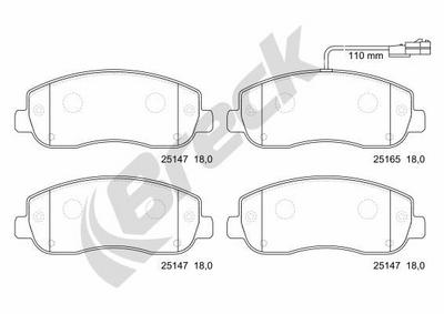 Vauxhall Movano B Van/ Furgon 2.3 CDTI RWD Front Brake Pads - thumbnail image 2