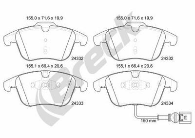 Audi Q3 2.0 TFSI Quattro Front Brake Pads - thumbnail image 2