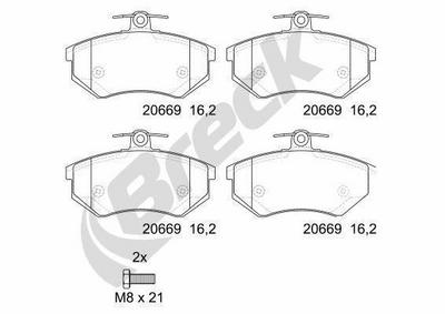 Volkswagen Caddy II MPV 1.9 D Front Brake Pads - thumbnail image 3