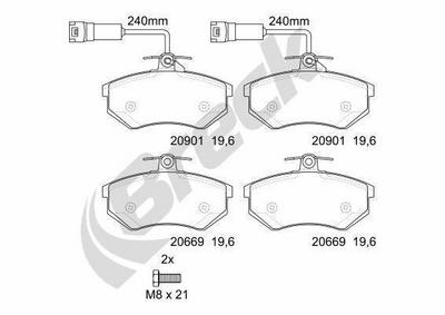Audi 80 B4 Sedan 1.9 TD Front Brake Pads - thumbnail image 3