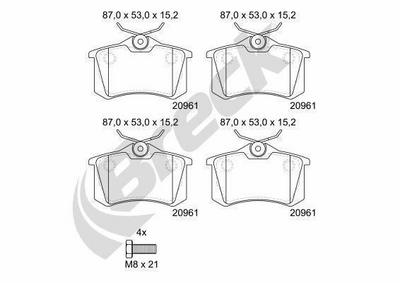 Renault Modus / Grand Modus 1.5 dCi 90 Rear Brake Pads - thumbnail image 3
