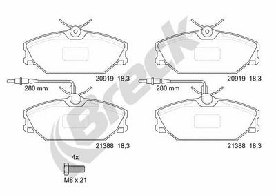Renault Sport Spider 2.0 16V Front Brake Pads - thumbnail image 2