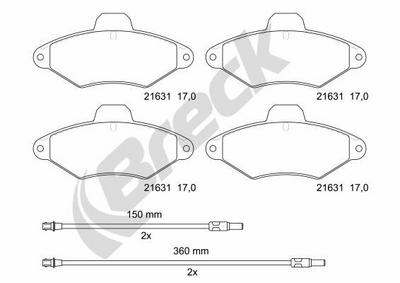 Citroën Xantia 1.9 Turbo D Front Brake Pads - thumbnail image 2
