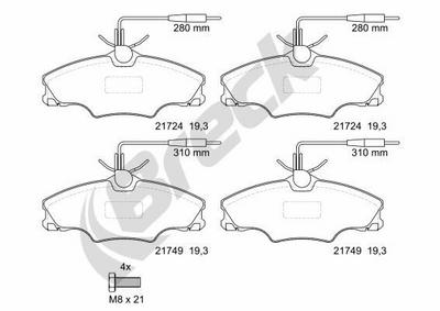 Peugeot 406 1.6 Front Brake Pads - thumbnail image 2