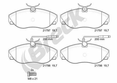 Peugeot Boxer Bus 2.5 D 4x4 Front Brake Pads - thumbnail image 2