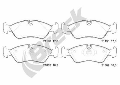 Vauxhall Cavalier Mk III Liftback 2.0 i 16V Front Brake Pads - thumbnail image 2