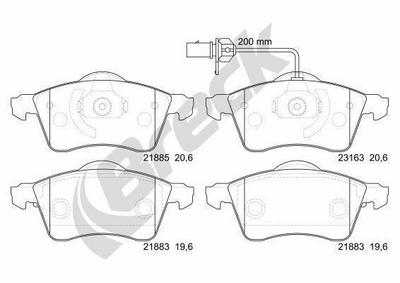 Volkswagen Transporter / Caravelle Mk IV Bus 2.5 Front Brake Pads