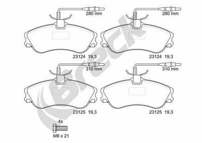 Peugeot 306 Break 1.8 Front Brake Pads - thumbnail image 2