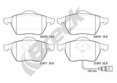 Audi A3 1.9 TDI Quattro Front Brake Pads - thumbnail image 2