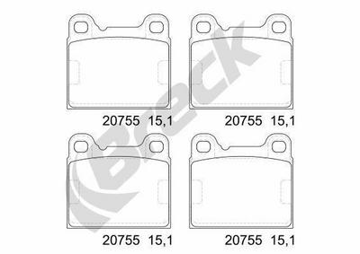Volvo XC70 I Cross Country T5 AWD Rear Brake Pads - thumbnail image 4