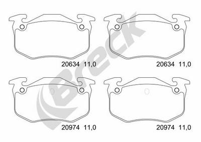Peugeot 206 Liftback 1.6 16V Rear Brake Pads - thumbnail image 2