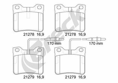 Peugeot 605 2.0 16V Rear Brake Pads - thumbnail image 2