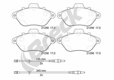 Peugeot 605 2.0 Front Brake Pads - thumbnail image 2