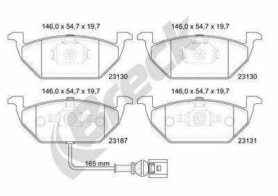 Audi A3 1.6 Front Brake Pads - thumbnail image 2