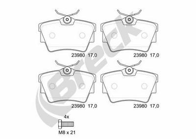 Renault Trafic III Bus 1.6 dCi 120 Rear Brake Pads - thumbnail image 2