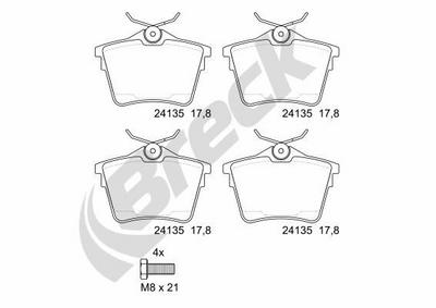Peugeot 407 SW 2.0 HDi 135 Rear Brake Pads - thumbnail image 2