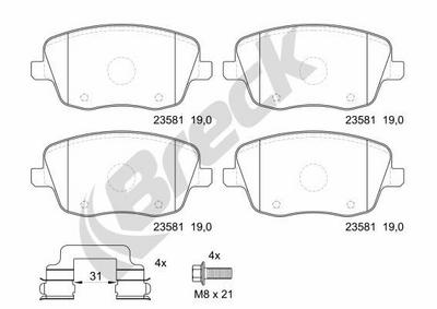 Skoda Fabia I 1.9 TDI RS Front Brake Pads - thumbnail image 2