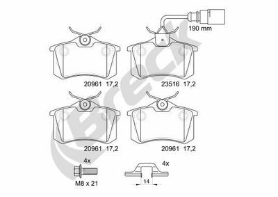 Ford Galaxy I 2.8 i V6 Rear Brake Pads - thumbnail image 2