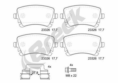Bentley Flying Spur V8 S 4.0 Rear Brake Pads - thumbnail image 2