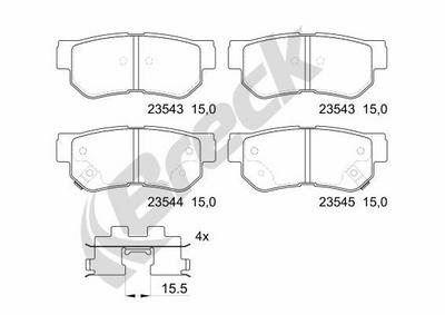 Kia Sportage II VAN 2.0 CRDi Rear Brake Pads - thumbnail image 2