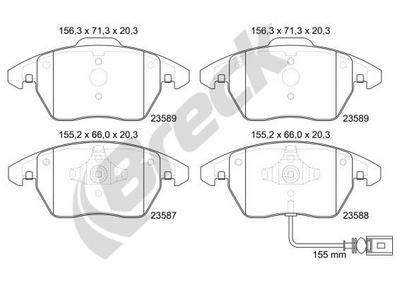 Audi A3 2.0 TFSI Quattro Front Brake Pads - thumbnail image 2