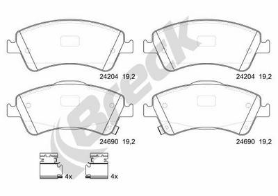 Toyota Verso 2.0 D-4D Front Brake Pads - thumbnail image 2