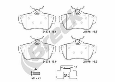 Toyota Proace Van/ Furgon 2.0 D Rear Brake Pads - thumbnail image 2